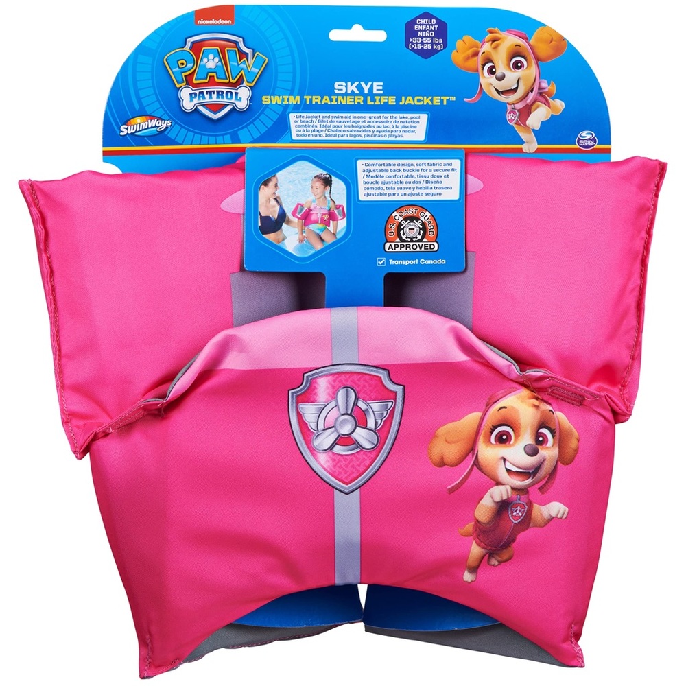 New Nickelodeon Paw Patrol Learn-to-Swim USCG Approved Kids Life Jacket, Skye